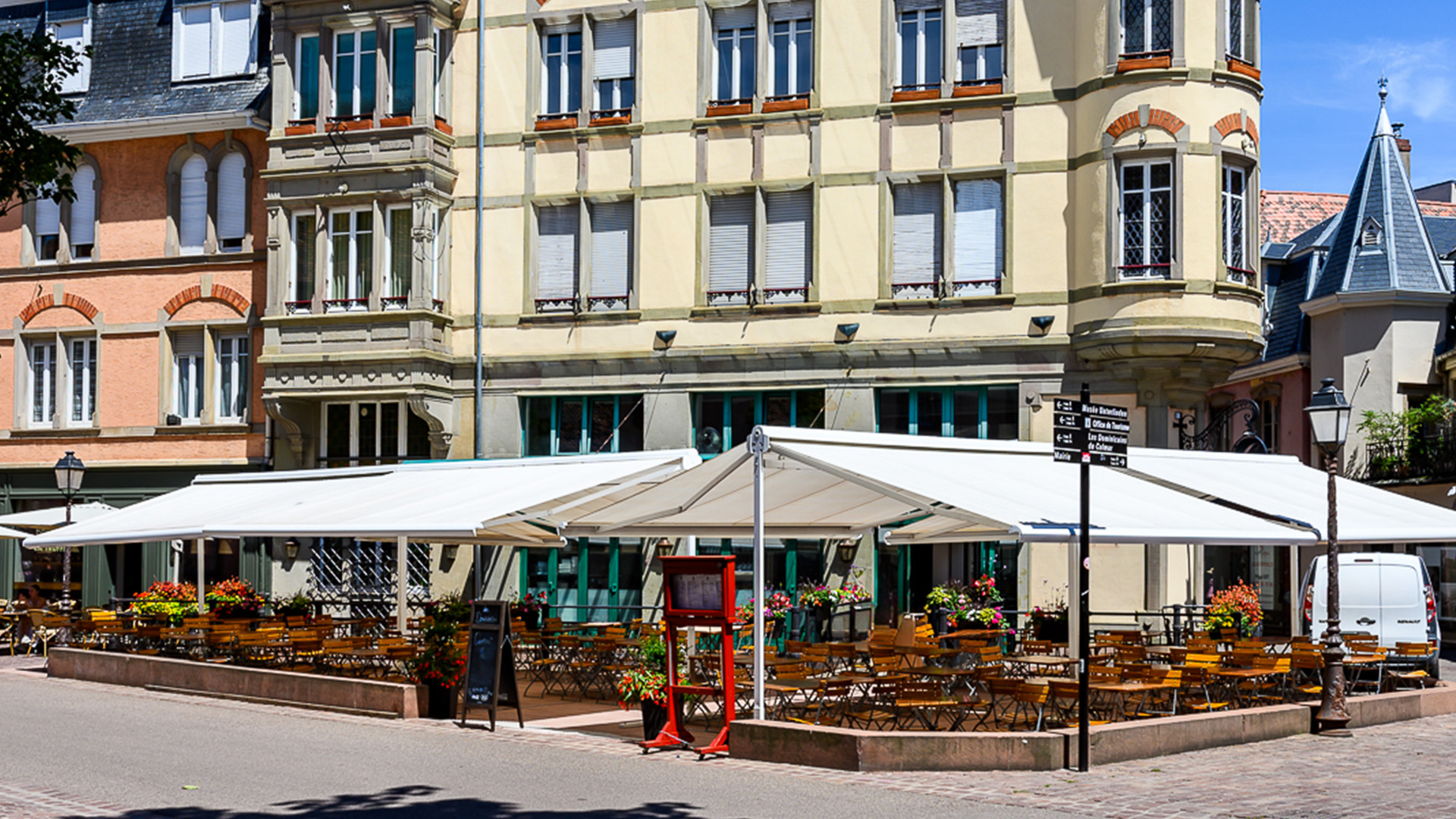 Terrasse de la Brasserie Les Dominicains, 1 rue de Reiset à Colmar