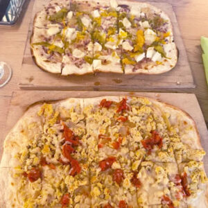 Tarte flambée des Dominicains Poulet et Chèvre